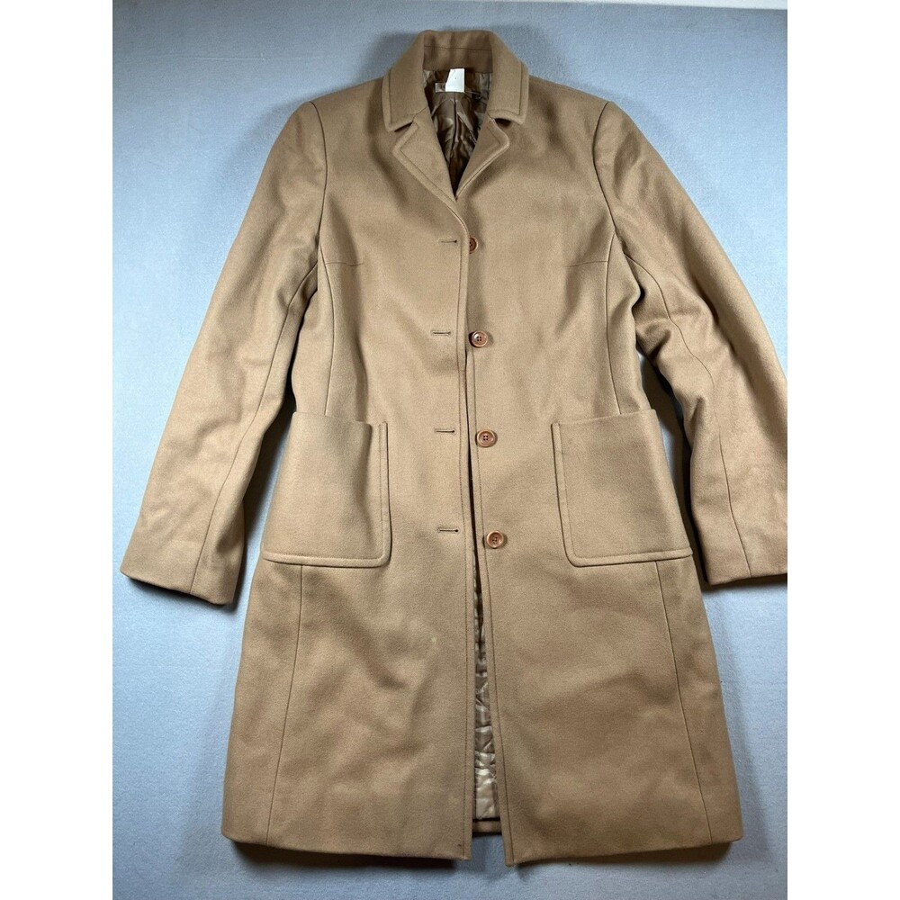 J Crew Small Tall Tan wool blend peacoat thinsulate Extra Long